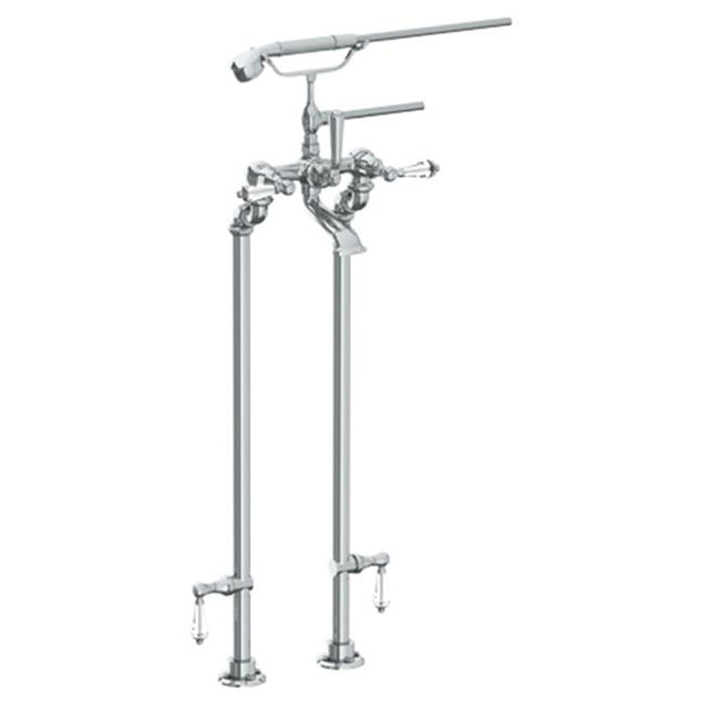 Watermark - Floor Standing Bath Set with Hand Shower and Shut-Off Valves - Vintage Copper