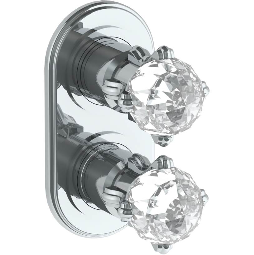 Watermark - Wall Mounted Mini Thermostatic Shower Trim with built-in control, 3 1/2'' - Vintage Copper