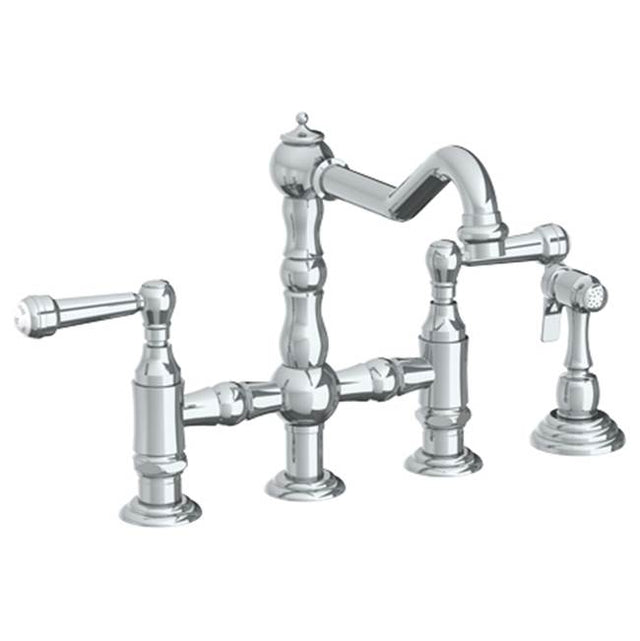 Watermark - Deck Mounted Bridge Kitchen Faucet with Side Spray - Vintage Copper