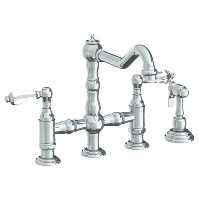 Watermark - Deck Mounted Bridge Kitchen Faucet with Side Spray - Vintage Copper