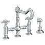 Watermark - Deck Mounted Bridge Kitchen Faucet with Side Spray - Vintage Copper