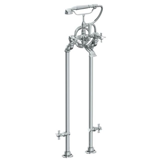 Watermark - Floor Standing Bath Set with Hand Shower and Shut-Off Valves - Vintage Copper