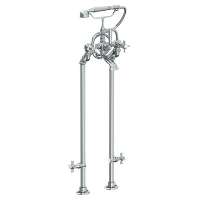 Watermark - Floor Standing Bath Set with Hand Shower and Shut-Off Valves - Vintage Copper