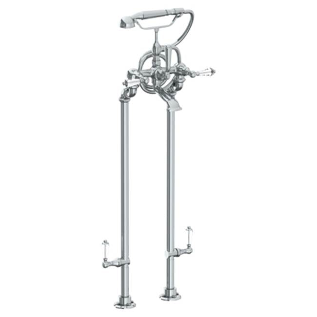 Watermark - Floor Standing Bath Set with Hand Shower and Shut-Off Valves - Vintage Copper
