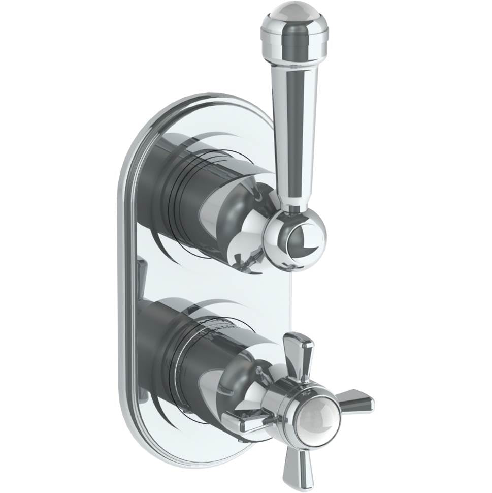 Watermark - Wall Mounted Mini Thermostatic Shower Trim with built-in control, 3 1/2'' - Vintage Copper