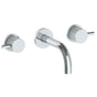 Watermark - Wall Mounted 3 Hole Lavatory Set with 6'' Spout - Vintage Copper