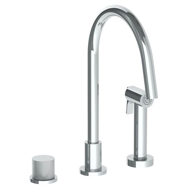 Watermark - Deck Mounted 3 Hole Gooseneck Kitchen Set -  Includes Side Spray - Vintage Copper