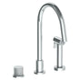 Watermark - Deck Mounted 3 Hole Gooseneck Kitchen Set -  Includes Side Spray - Vintage Copper