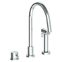 Watermark - Deck Mounted 3 Hole Gooseneck Kitchen Set -  Includes Side Spray - Vintage Copper