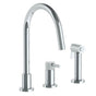 Watermark - Deck Mounted 3 Hole Gooseneck Kitchen Set -  Includes Side Spray - Vintage Copper