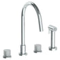 Watermark - Deck Mounted 4 Hole Gooseneck Kitchen Set -  Includes Side Spray - Vintage Copper