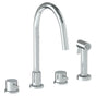 Watermark - Deck Mounted 4 Hole Gooseneck Kitchen Set -  Includes Side Spray - Vintage Copper