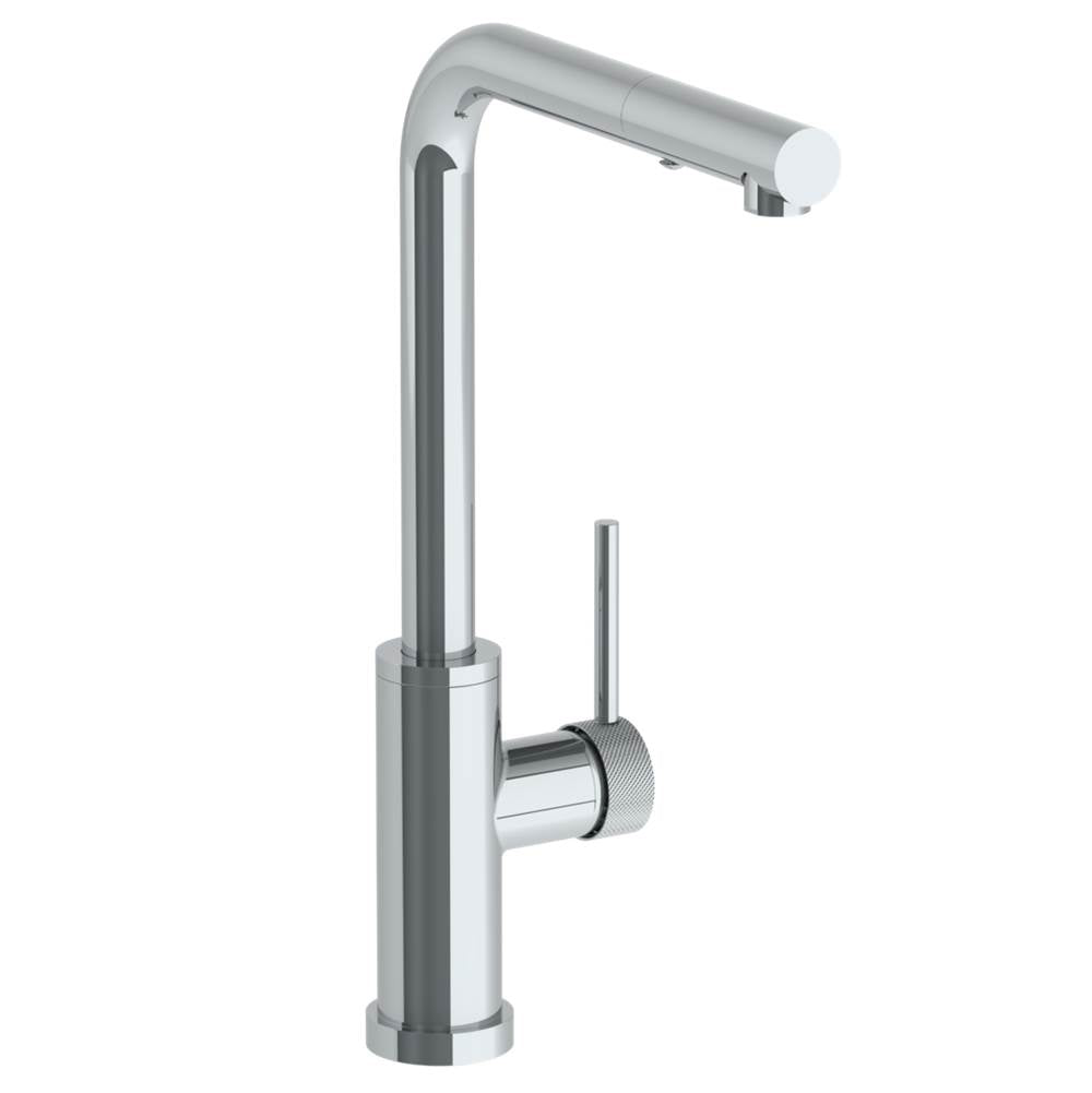 Watermark - Deck Mounted 1 Hole Square Top Kitchen Faucet with Pull Out Spray - High Spout - Vintage Copper