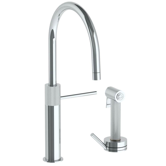 Watermark - Deck Mounted 2 Hole Gooseneck Kitchen Set -  Includes Side Spray with Integrated Mixer - Vintage Copper