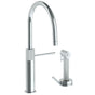 Watermark - Deck Mounted 2 Hole Gooseneck Kitchen Set -  Includes Side Spray with Integrated Mixer - Vintage Copper