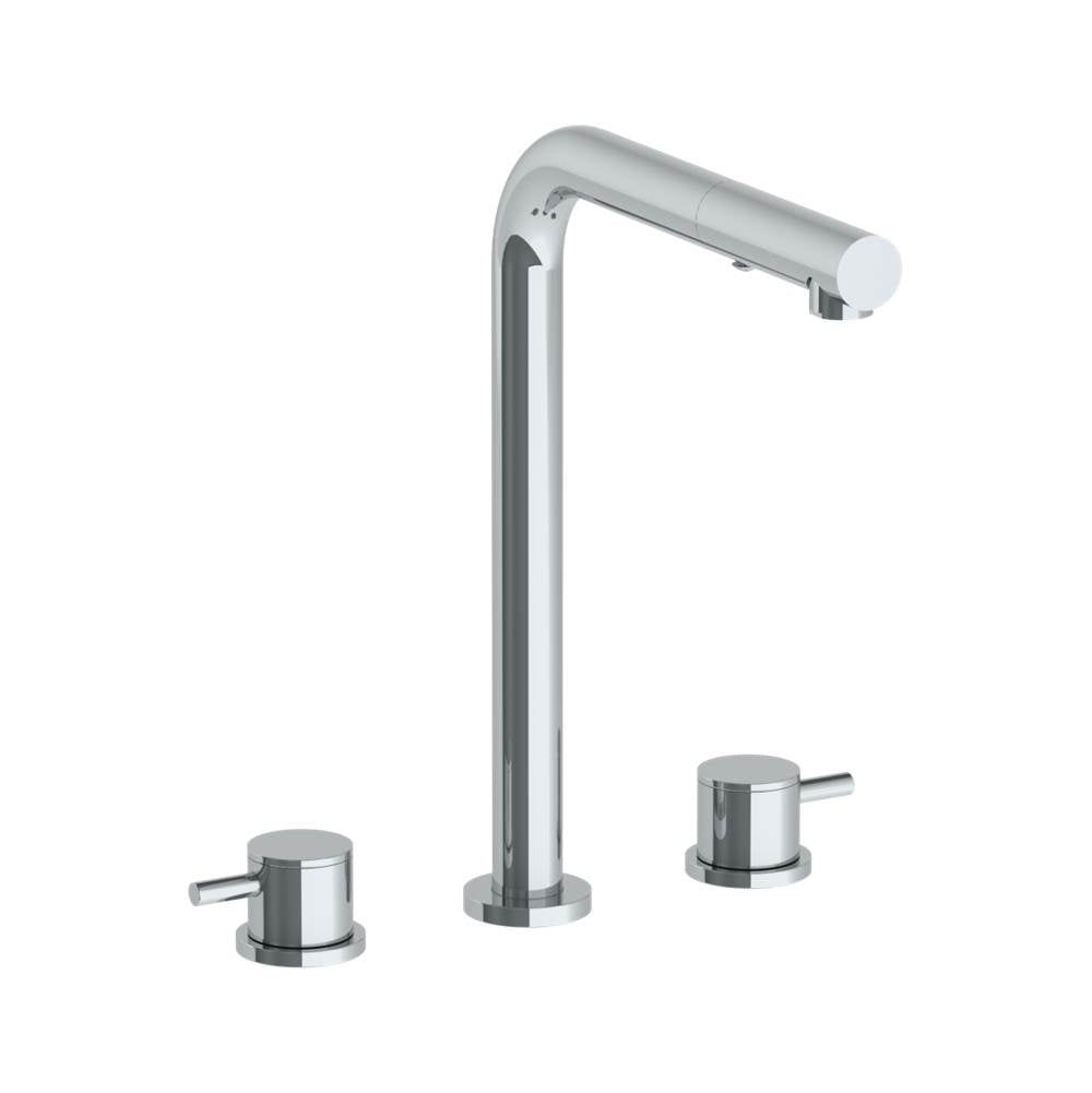 Watermark - Deck Mounted 3 Hole Square Top Kitchen Faucet with Pull Out Spray - Vintage Copper