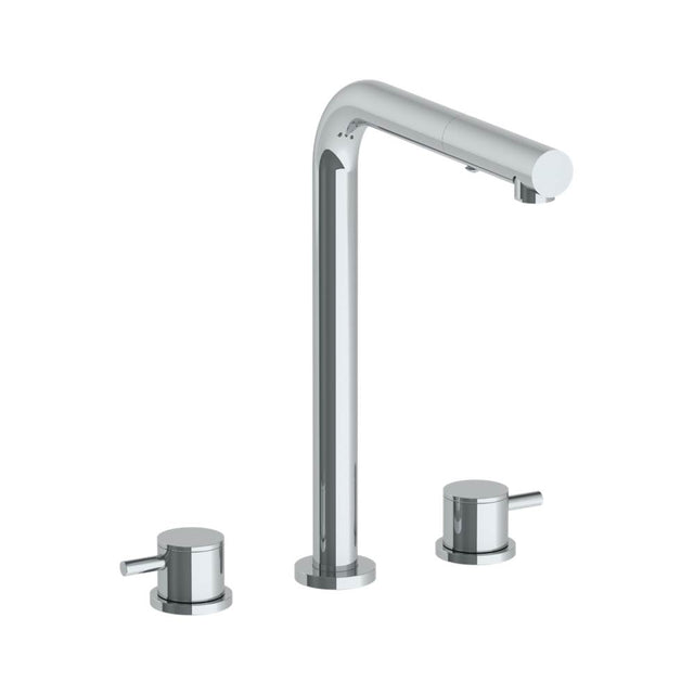 Watermark - Deck Mounted 3 Hole Square Top Kitchen Faucet with Pull Out Spray - Vintage Copper