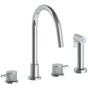 Watermark - Deck Mounted 4 Hole Gooseneck Kitchen Set -  Includes Side Spray - Vintage Copper