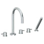 Watermark - Deck Mounted 5 hole Gooseneck Bath set - Vintage Copper