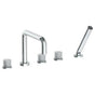 Watermark - Deck Mounted 5 hole Square Bath set - Vintage Copper