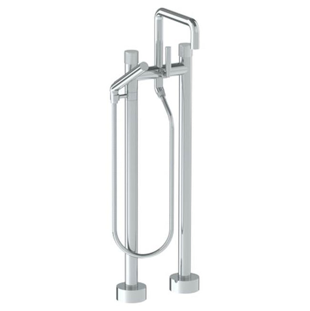 Watermark - Floor Standing Bath set with Square Spout and Slim Hand Shower - Vintage Copper