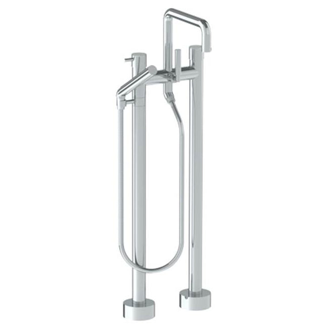 Watermark - Floor Standing Bath set with Square Spout and Slim Hand Shower - Vintage Copper