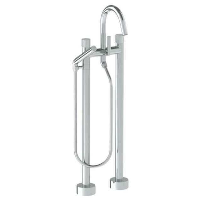 Watermark - Floor Standing Bath set with Gooseneck Spout and Slim Hand Shower - Vintage Copper