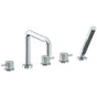 Watermark - Deck Mounted 5 hole Square Bath set - Vintage Copper