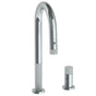 Watermark - Deck Mounted 2 Hole Gooseneck Prep Faucet with Pull Down Spray - Vintage Copper