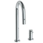 Watermark - Deck Mounted 2 Hole Gooseneck Prep Faucet with Pull Down Spray - Vintage Copper