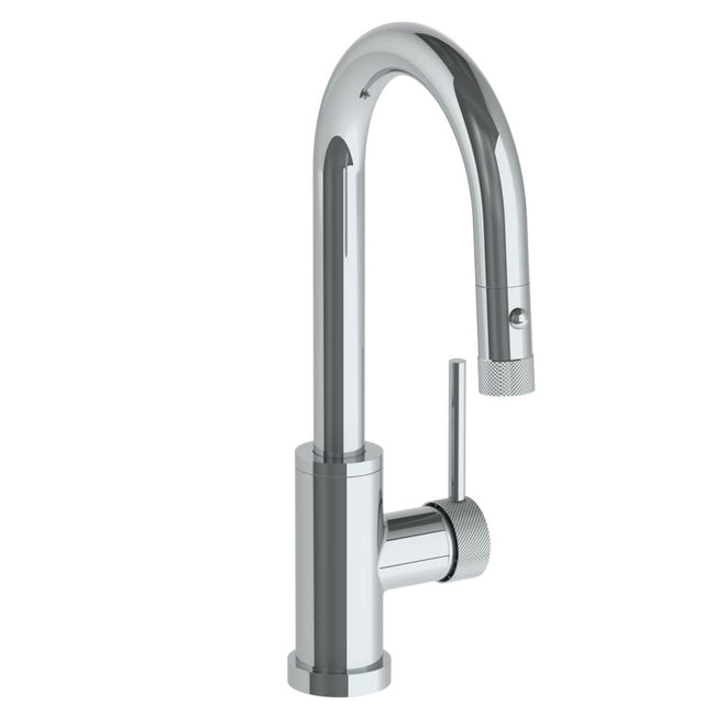 Watermark - Deck Mounted 1 Hole Gooseneck Prep Faucet with Pull Down Spray - Vintage Copper