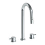 Watermark - Deck Mounted 3 Hole Gooseneck Prep Faucet with Pull Down Spray - Vintage Copper