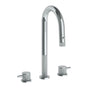 Watermark - Deck Mounted 3 Hole Gooseneck Prep Faucet with Pull Down Spray - Vintage Copper