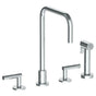 Watermark - Deck Mounted 4 Hole Square Top Kitchen Set -  Includes Side Spray - Vintage Copper