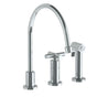 Watermark - Deck Mounted 3 Hole Extended Gooseneck Kitchen Set - Includes Side Spray - Vintage Copper