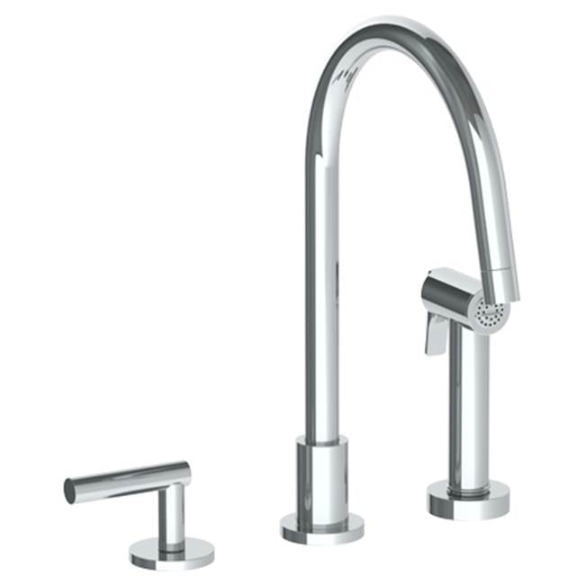 Watermark - Deck Mounted 3 Hole Gooseneck Kitchen Set -  Includes Side Spray - Vintage Copper