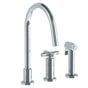 Watermark - Deck Mounted 3 Hole Gooseneck Kitchen Set -  Includes Side Spray - Vintage Copper