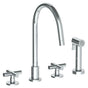 Watermark - Deck Mounted 4 Hole Gooseneck Kitchen Set -  Includes Side Spray - Vintage Copper