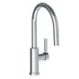 Watermark - Deck Mounted 1 Hole Gooseneck Kitchen Faucet with Pull Down Spray - Low Spout - Vintage Copper