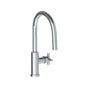 Watermark - Deck Mounted 1 Hole Gooseneck Kitchen Faucet with Pull Down Spray - Low Spout - Vintage Copper