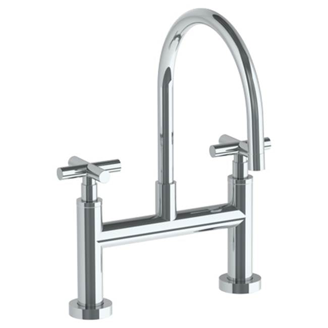 Watermark - Deck Mounted Bridge Gooseneck Kitchen Faucet - Vintage Copper