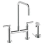 Watermark - Deck Mounted Bridge Square Top Kitchen Faucet with Independent Side Spray - Vintage Copper