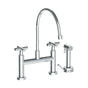 Watermark - Deck Mounted Bridge Extended Gooseneck Kitchen Faucet with Independent Side Spray - Vintage Copper
