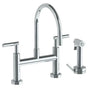 Watermark - Deck Mounted Bridge Gooseneck Kitchen Faucet with Independent Side Spray - Vintage Copper