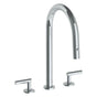 Watermark - Deck Mounted 3 Hole Gooseneck Kitchen Faucet with Pull Down Spray - Vintage Copper