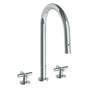 Watermark - Deck Mounted 3 Hole Gooseneck Kitchen Faucet with Pull Down Spray - Vintage Copper