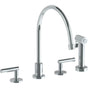 Watermark - Deck Mounted 4 Hole Extended Gooseneck Kitchen Set - Includes Side Spray - Vintage Copper
