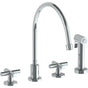 Watermark - Deck Mounted 4 Hole Extended Gooseneck Kitchen Set - Includes Side Spray - Vintage Copper