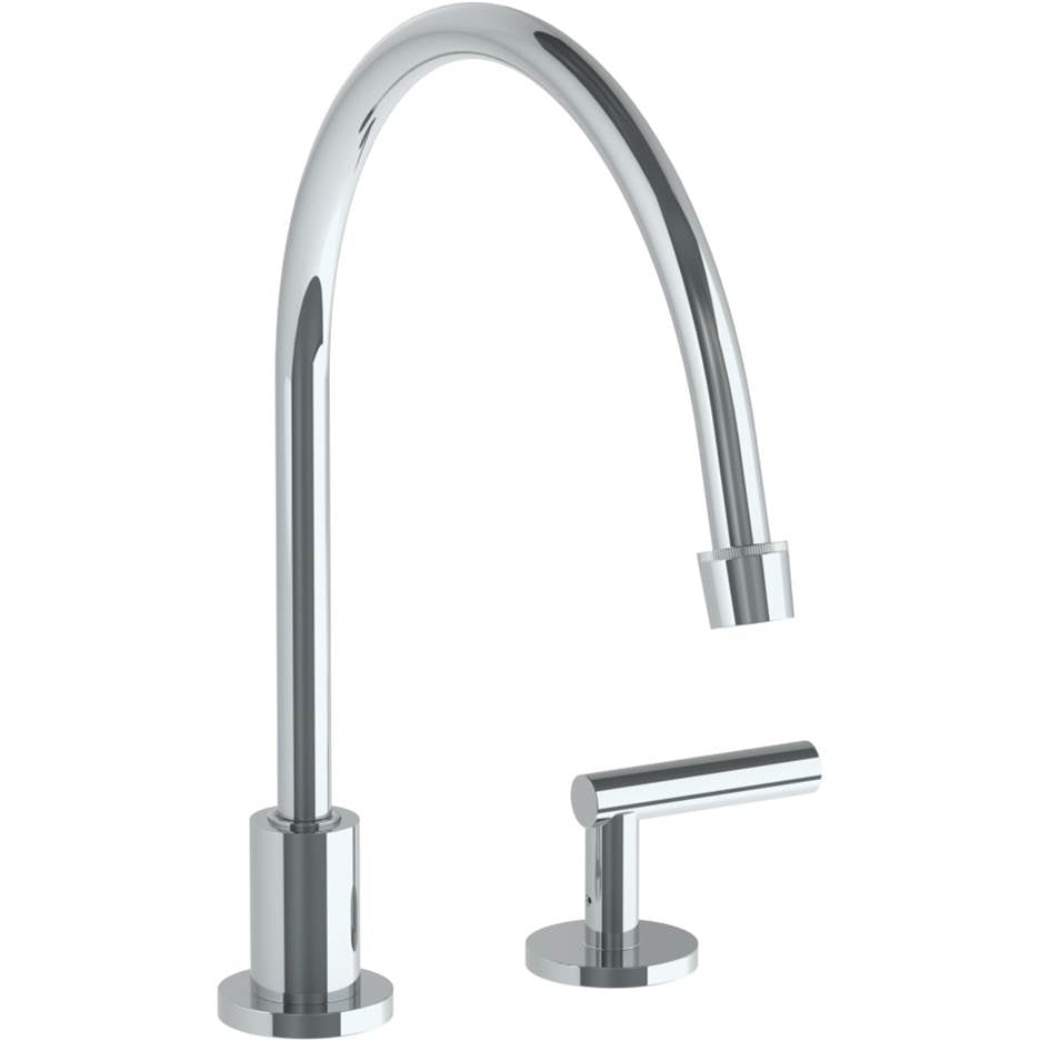 Watermark - Deck Mounted 2 Hole Extended Gooseneck Kitchen Faucet - Vintage Copper