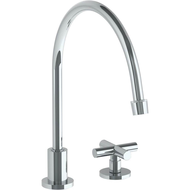 Watermark - Deck Mounted 2 Hole Extended Gooseneck Kitchen Faucet - Vintage Copper